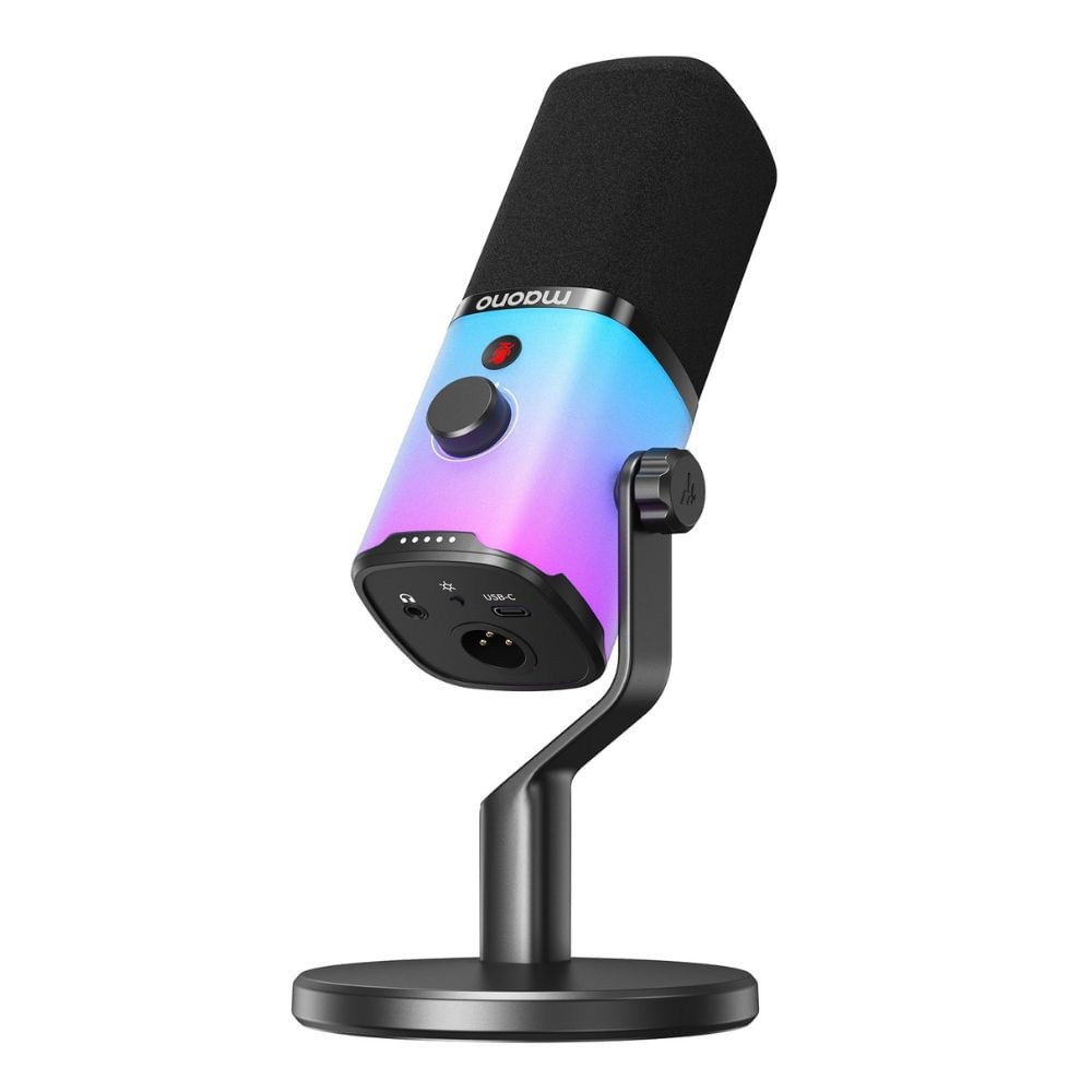 Micrófono dinámico USB-XLR MAONO PD100X RGB para podcast y streaming