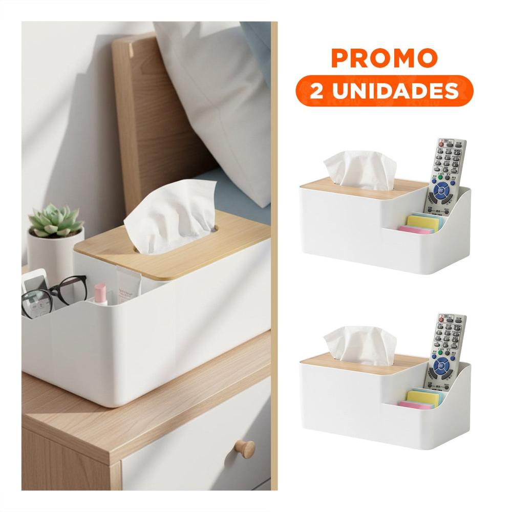 Pack2 Caja para Servilletas Multifuncional Compacta y Versatil para Casa Blanco
