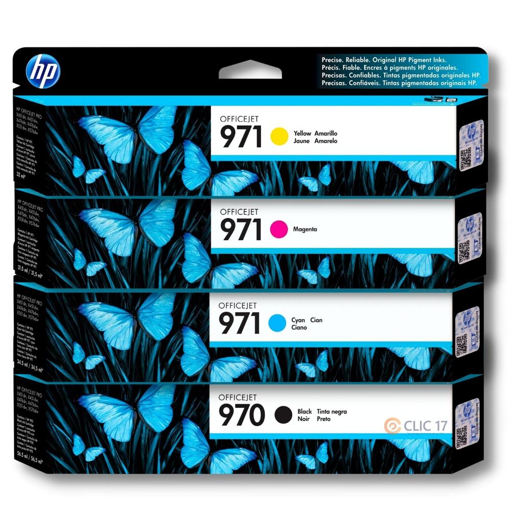 Pack Tinta HP 970, 971 Cyan, Magenta, Amarillo, Negro Original