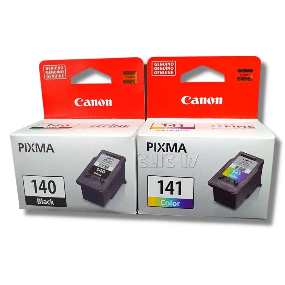 Pack Tinta Canon 140, 141 Negro, Tricolor Original