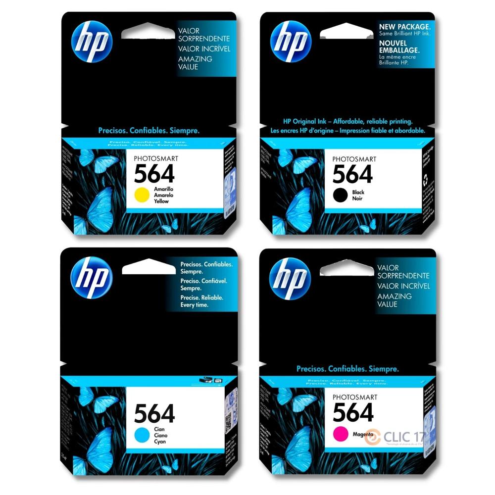 Pack Tinta HP 564 Cyan, Magenta, Amarillo, Negro Original