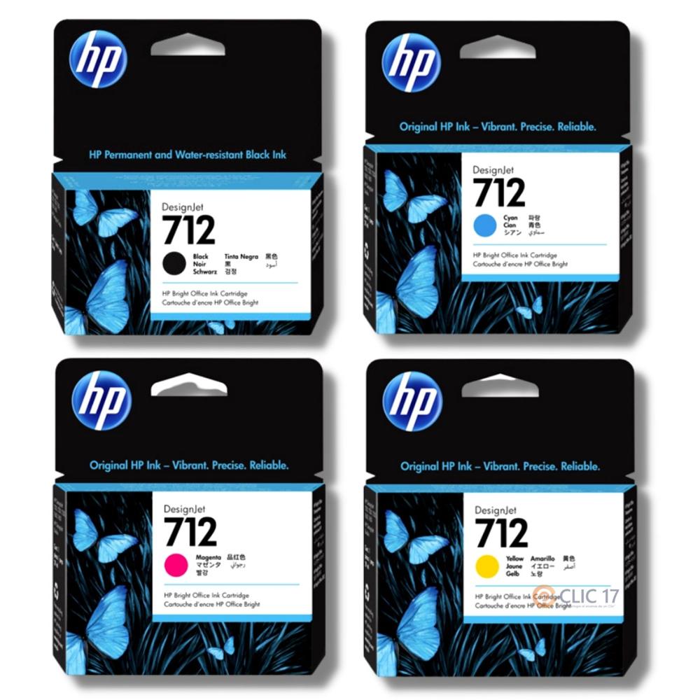 Pack Tinta HP 712 Cyan, Magenta, Amarillo, Negro Original