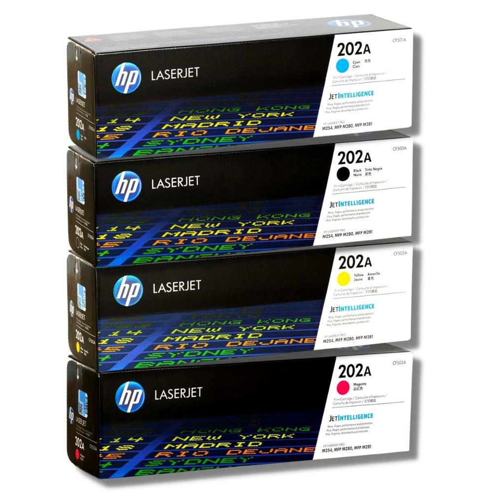 Toner HP 202A Cyan Magenta Amarillo Negro Pack de 4