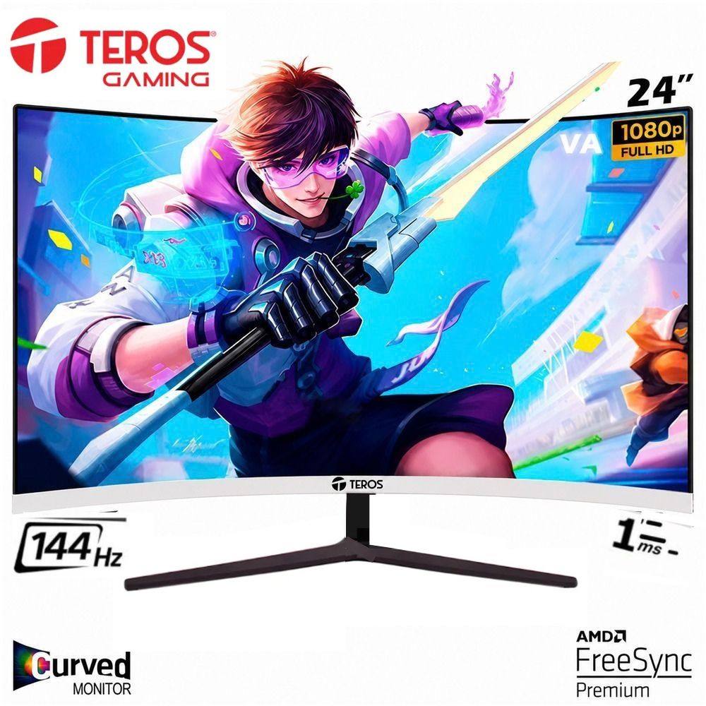 MONITOR CURVO TEROS  24 RESOLUCIÓN FHD  144HZ