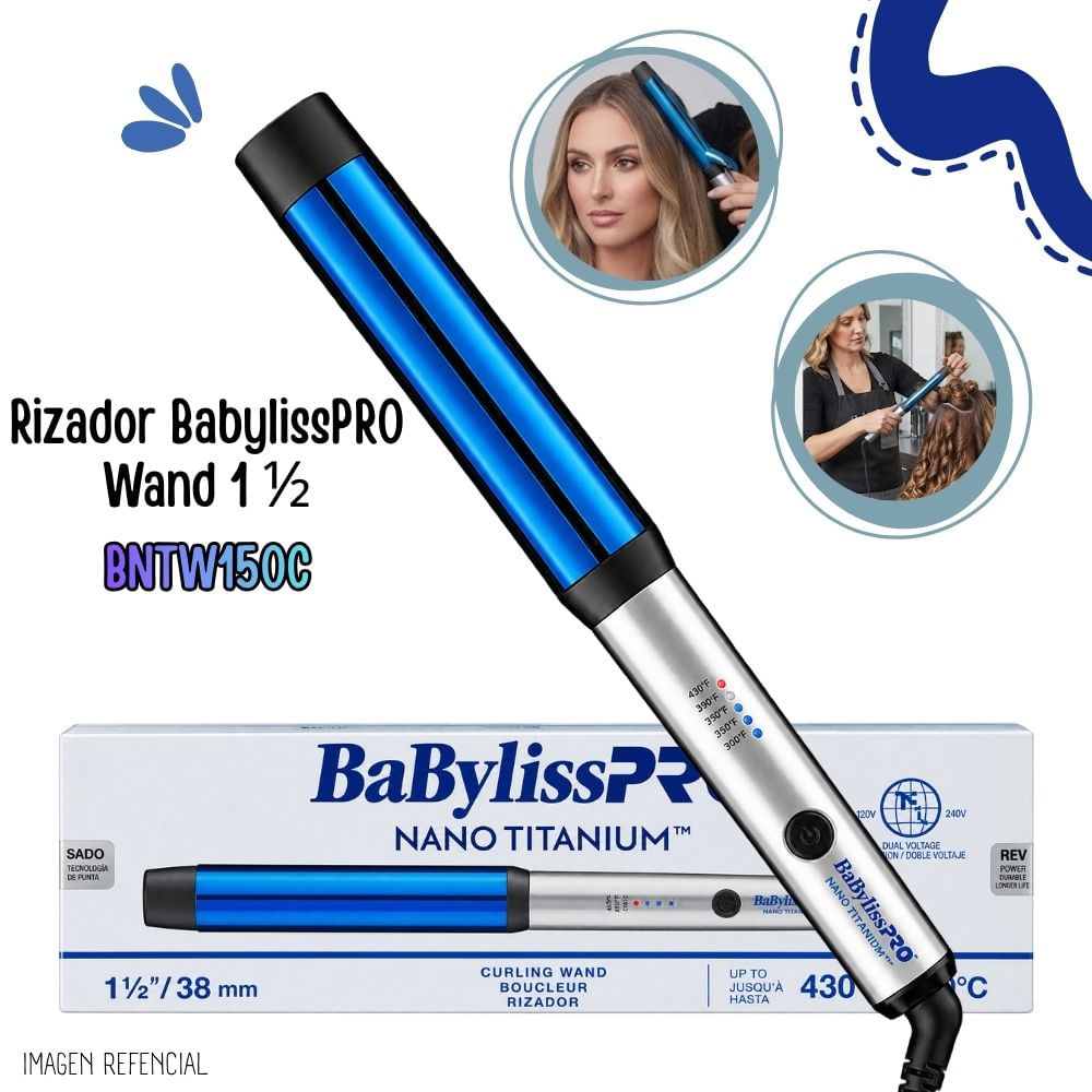 Rizador Nano Titanium Iónico BaBylissPRO Wand 1 - BNTW150C