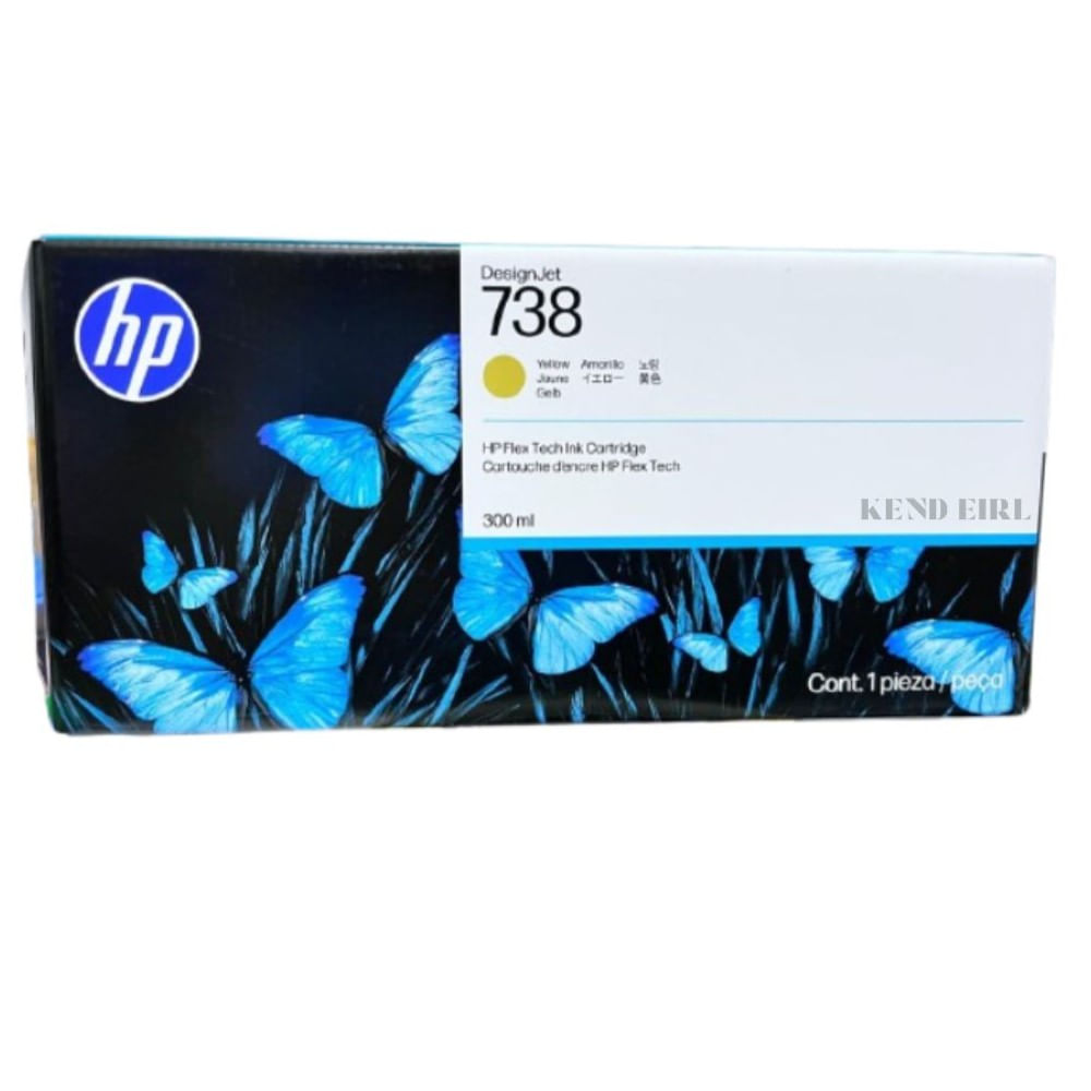 CARTUCHO DE TINTA HP 738 AMARILLO 676M8A DESIGNJET T850  T950 ORIGINAL - 300ML