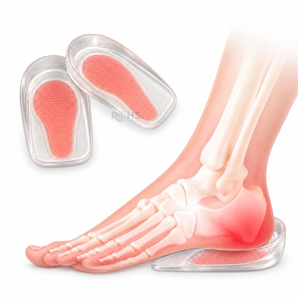Taloneras De Gel De Silicona Rosado Para Talón Con Amortiguación Cómoda 1 Par