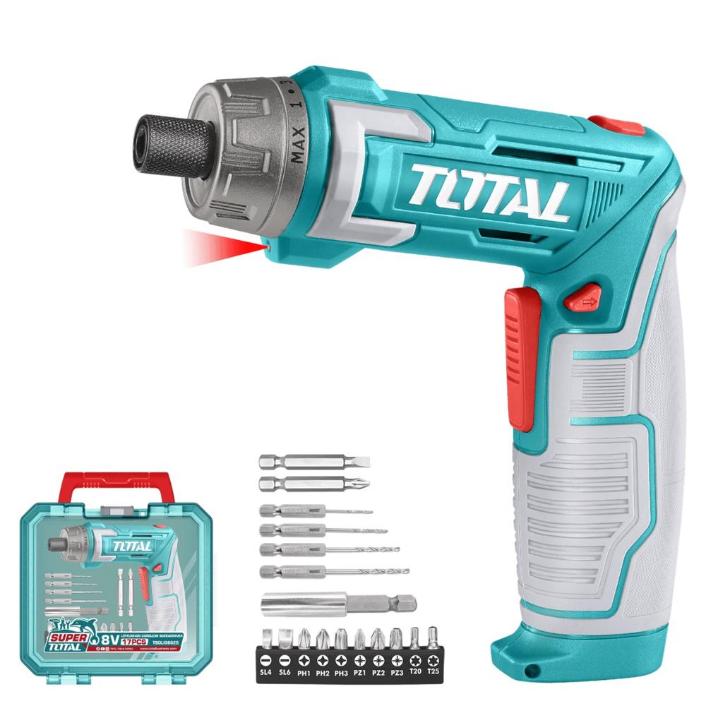 Destornillador Inalámbrico Total TSDLI08025 de 8V 6NwM