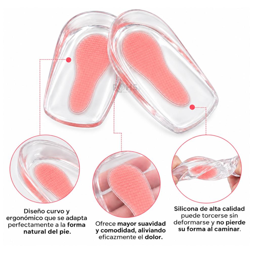 Taloneras De Gel De Silicona Rosado Para Talón Con Amortiguación Cómoda 1 Par