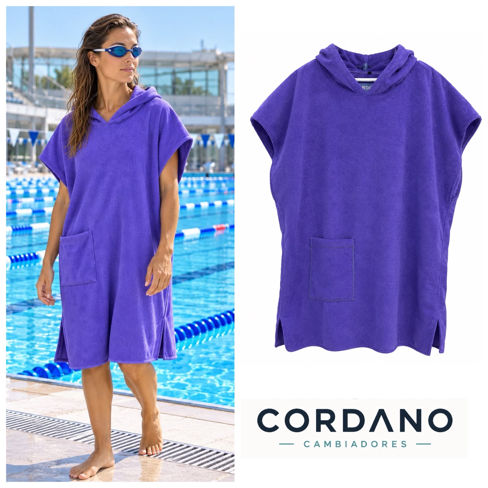 TOALLA CAMBIADOR ADULTO ML MORADO UNISEX CORDANO.