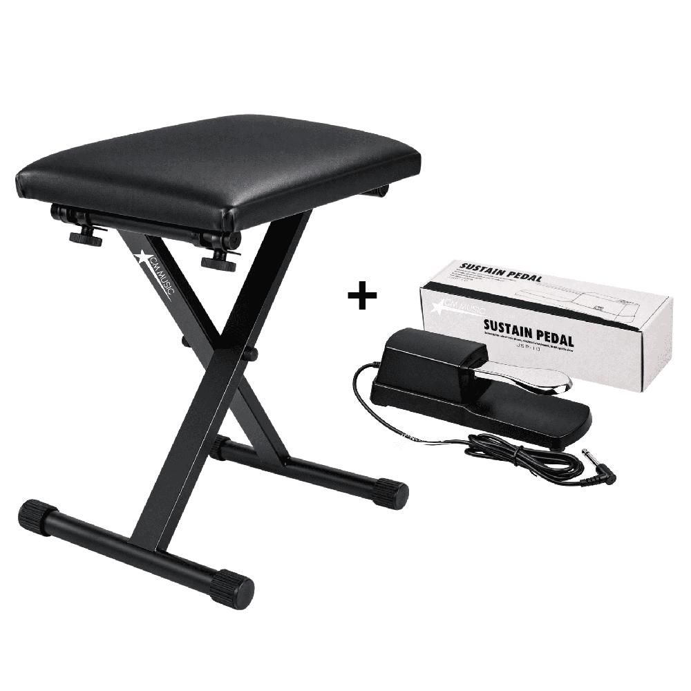 Banqueta asiento Para Piano Teclado Ajustable y Pedal Sustain Con Polaridad
