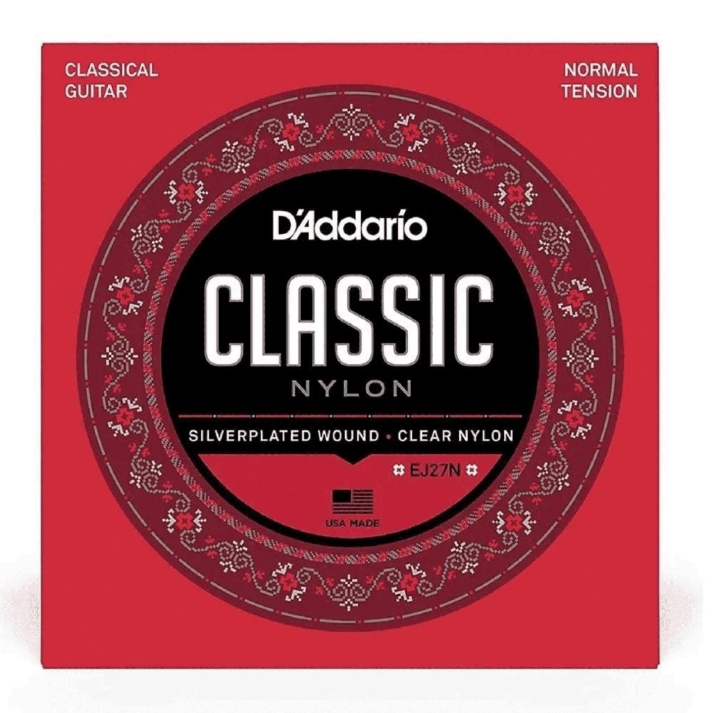 Cuerdas DAddario EJ27N para Guitarra Clásica Nylon Tensión Normal