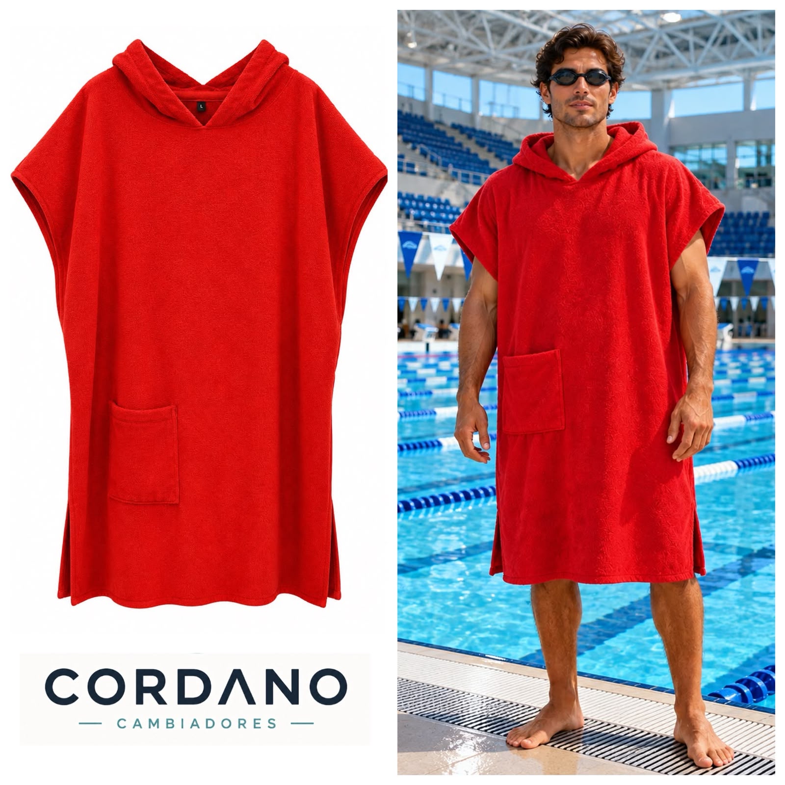 TOALLA CAMBIADOR ADULTO ML ROJO UNISEX CORDANO.