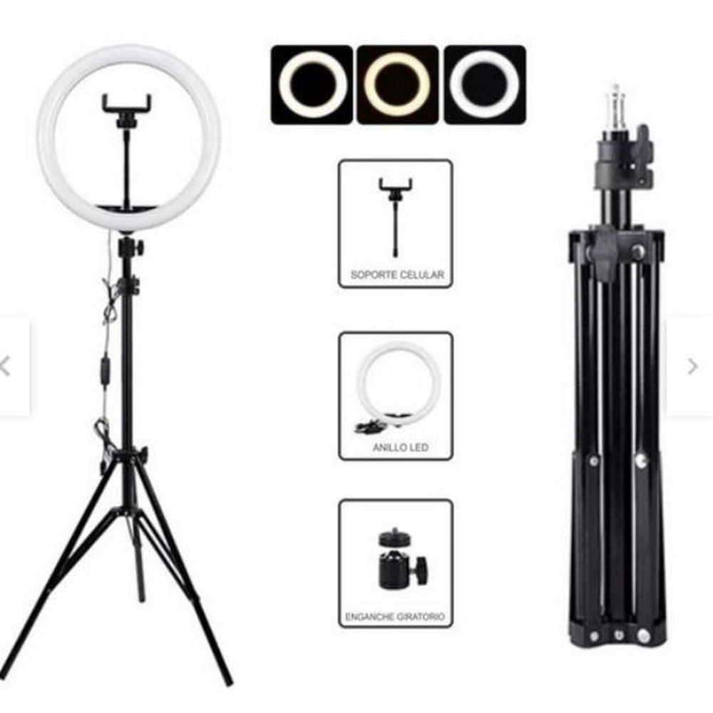 Aro luz led anillo 26 Cm Fotografia + Tripode