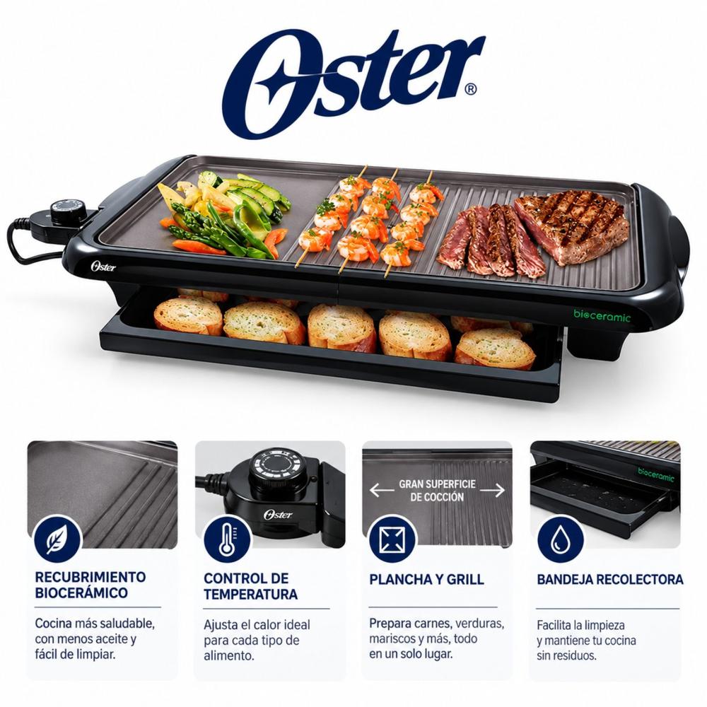 Parrilla Multiuso OSTER Bioceramic CKSTGR5085-053 Negro