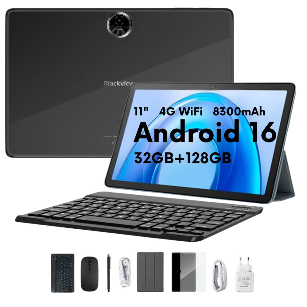 Tablet Blackview ZENO 5 4G LTE 11 Pulgadas 8GB 128GB Más Teclado Más Mouse Negro