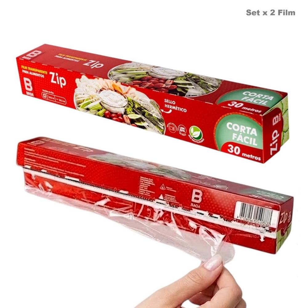 Set x 2 Rollos de Papel Film 30Mt para Alimentos