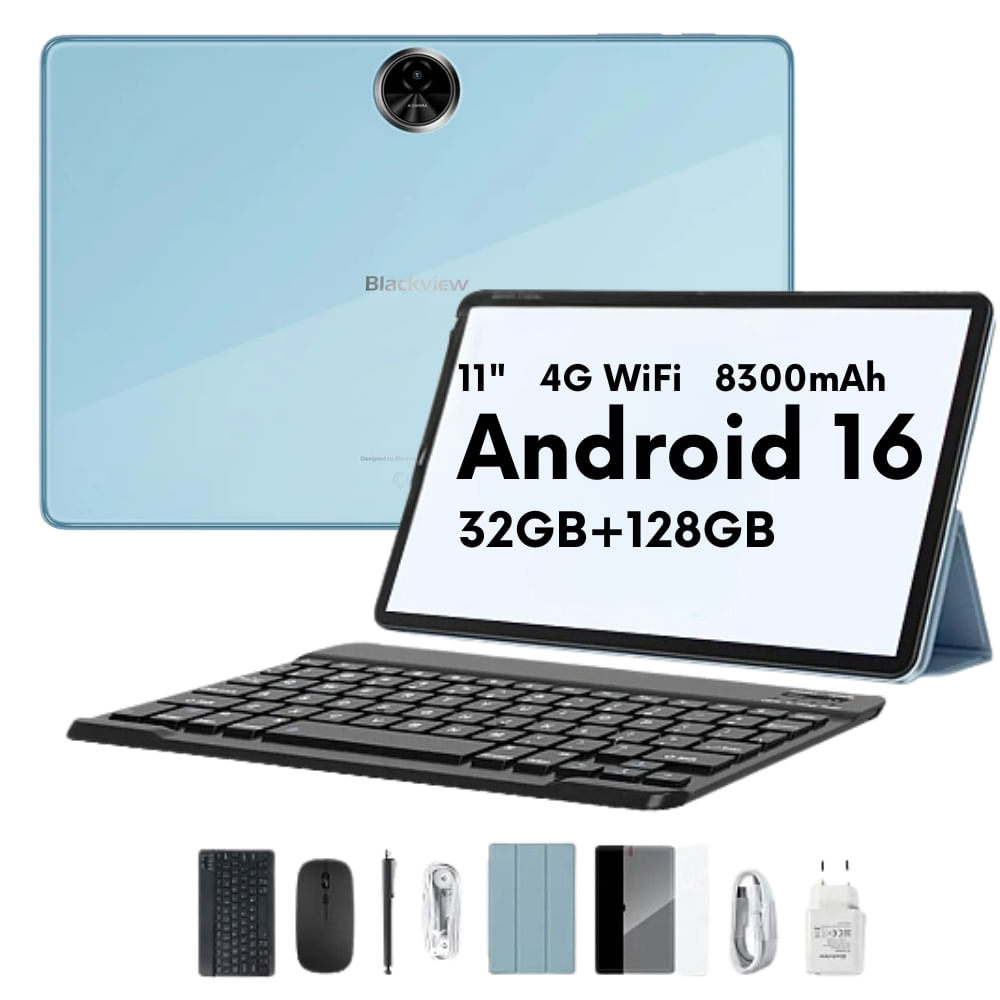 Tablet Blackview ZENO 5 4G LTE 11 Pulgadas 8GB 128GB Más Teclado Más  Mouse Azul