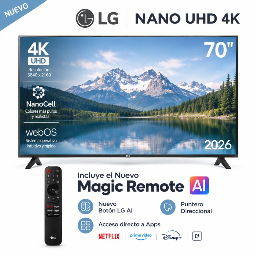 Televisor LG 70 NANO 4K UHD AI Smart TV 70NU850BPSD 2026