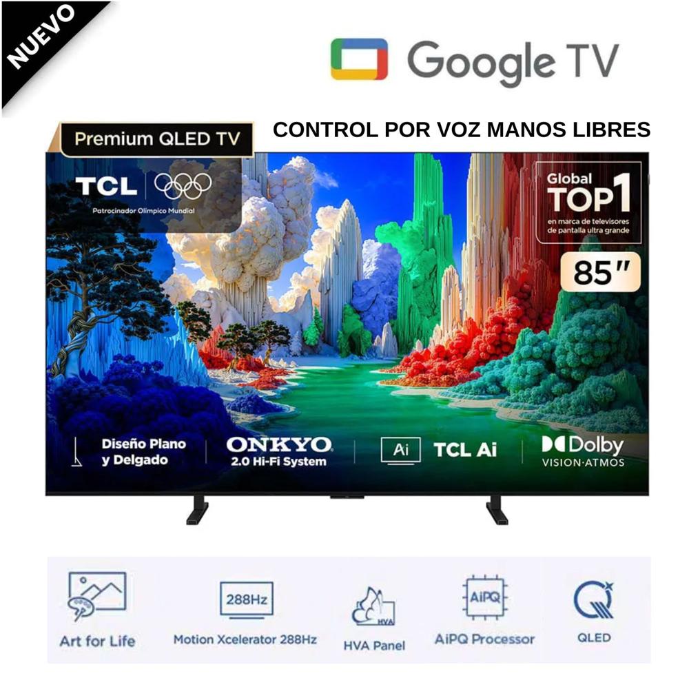 TELEVISOR TCL QLED PREMIUM 85' UHD 4K SMART TV 85A400 144HZ GOOGLE TV - 2026