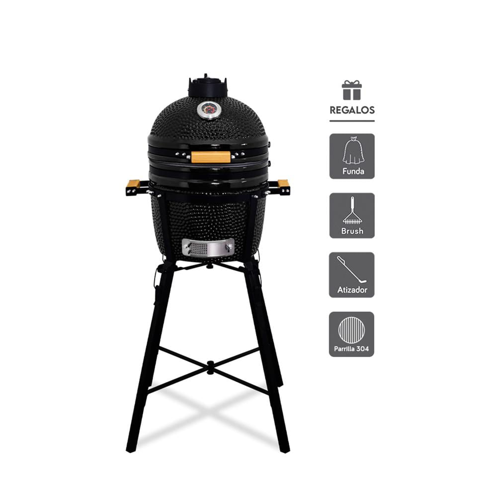 Kamado Granada 15 Negro más 4 accesorios