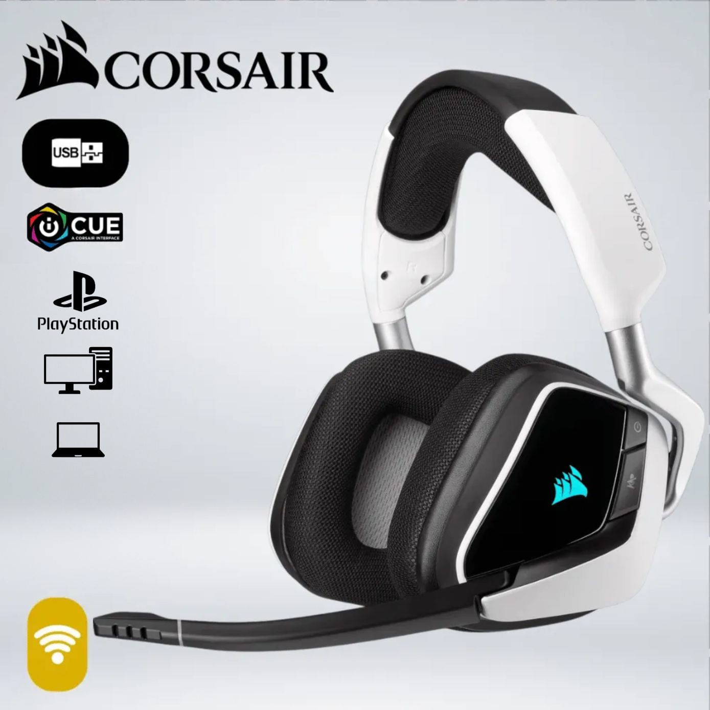 AUDIFONO GAMING CORSAIR VOID RGB ELITE WHITE WIRELESS
