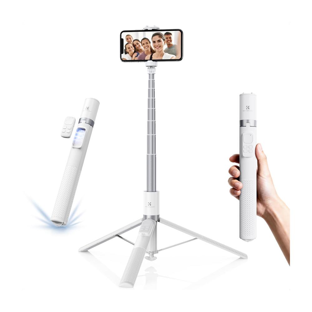 Trípode Selfie Stick 360 con Control Bluetooth Blanco KF Concept