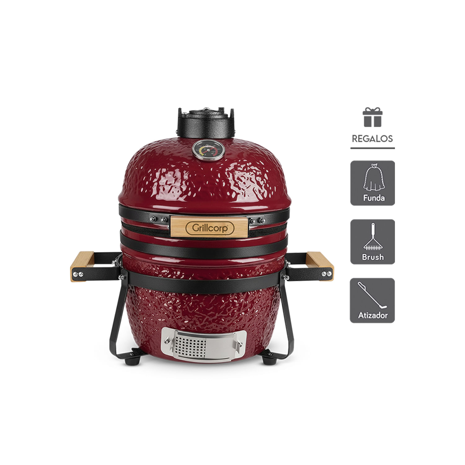 Kamado Granada 13 Rojo más 3 accesorios