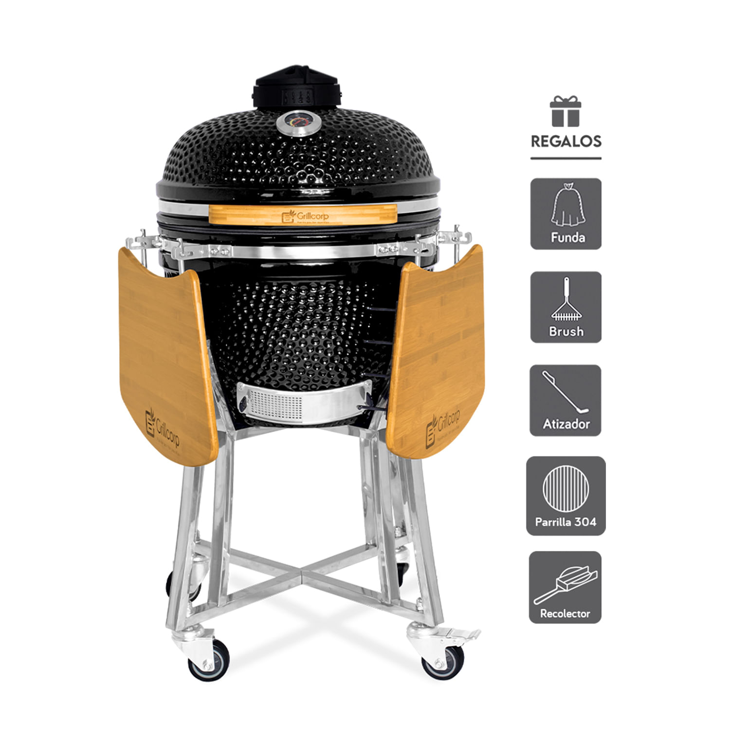 Kamado Granada 20 Negro más 4 accesorios