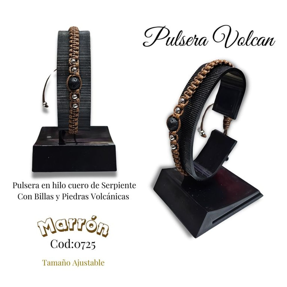 Pulsera StoreWide Piedras Volcanicas Marrón