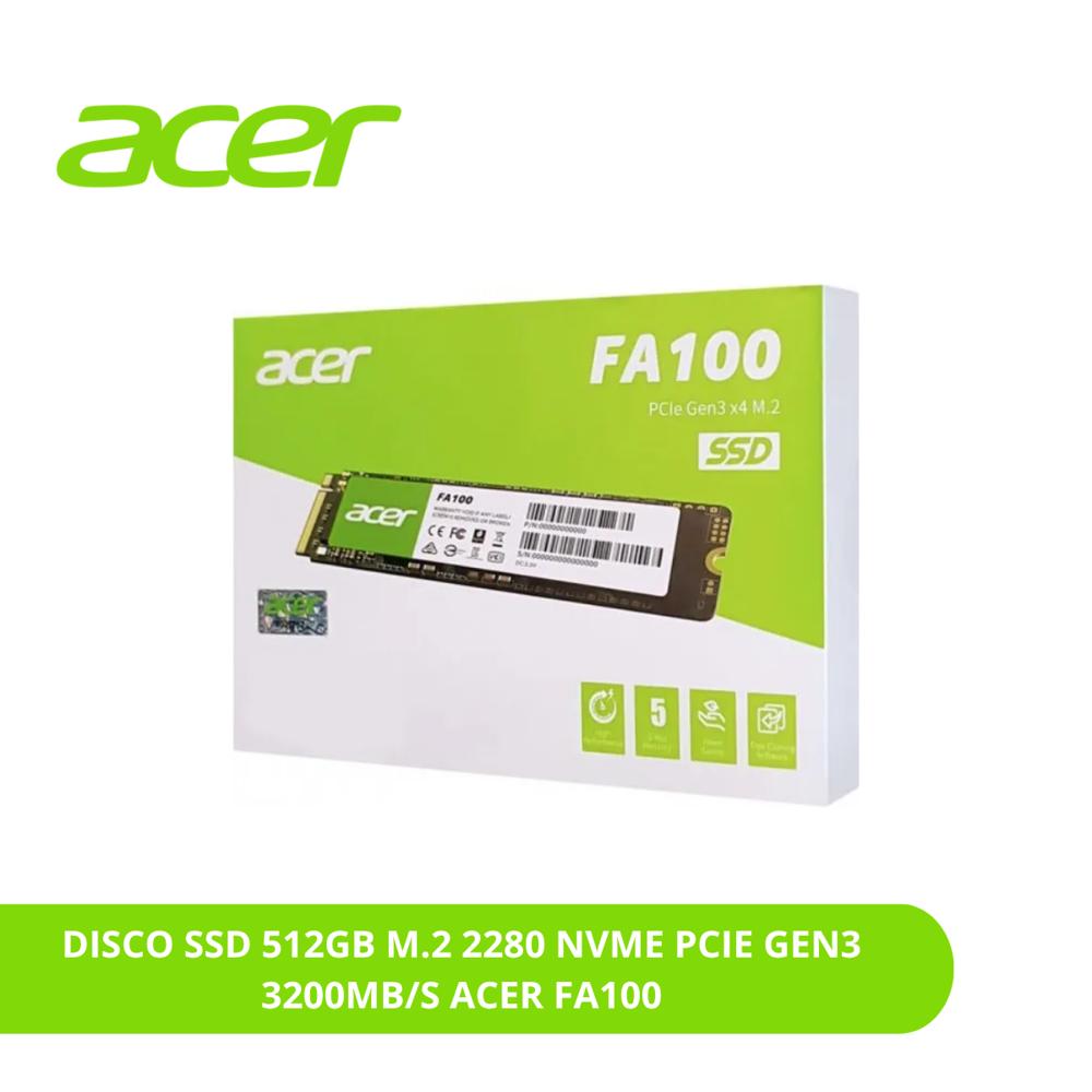 DISCO SSD 512GB M.2 2280 NVME PCIE GEN3 3200MB-S ACER FA100 BL.9BWWA.119