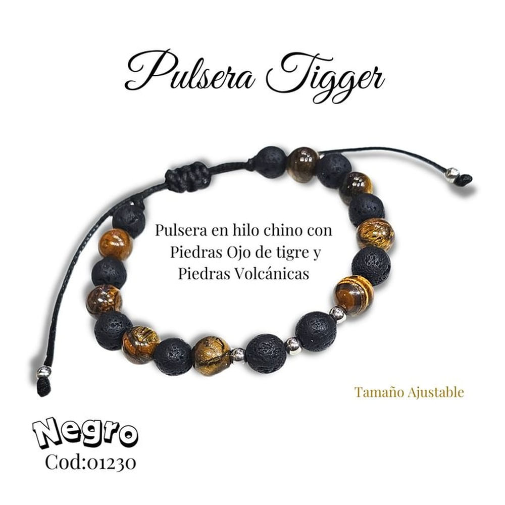 Pulsera StoreWide Piedras Volcanicas y Piedras Ojo de Tigre
