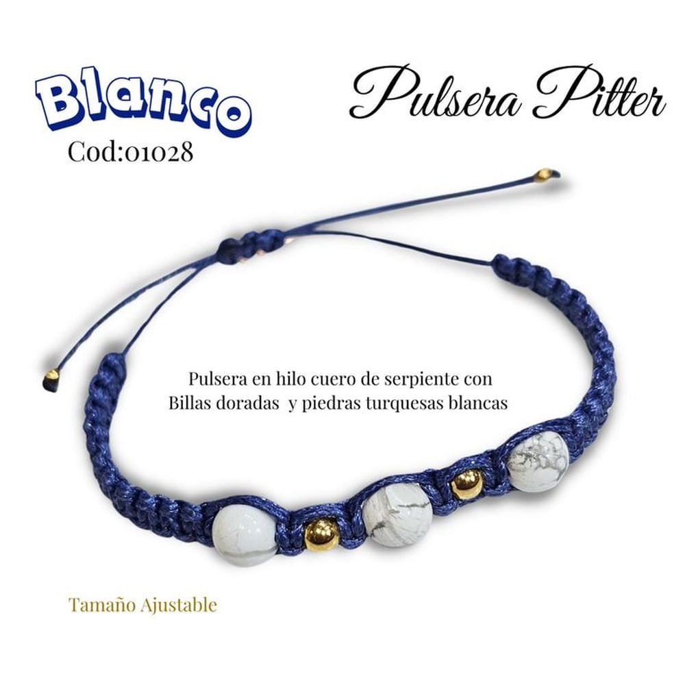 Pulsera en Piedras Volcanicas y Piedras Turquesas