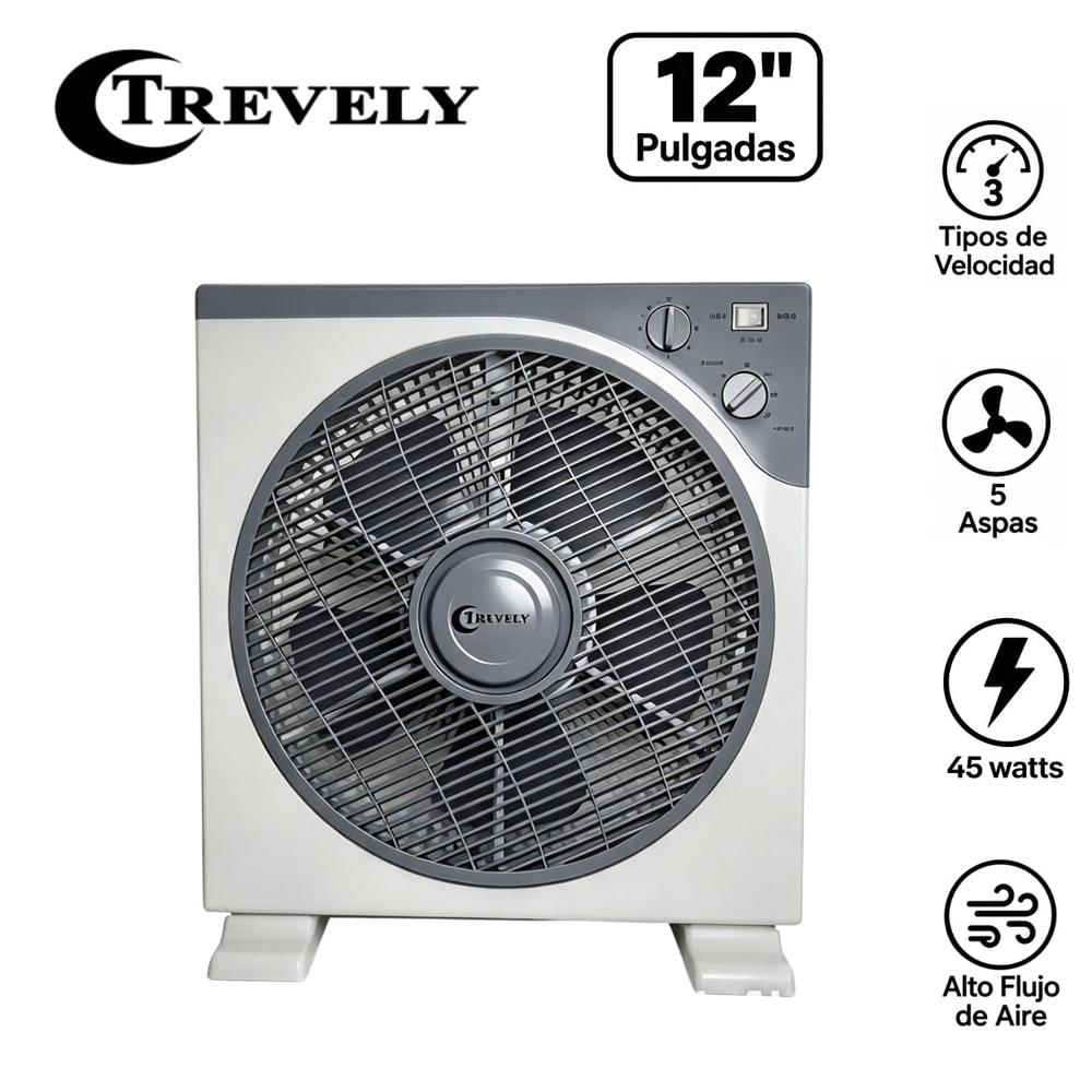 Ventilador de Mesa Trevely VT-12A 45W 5 Aspas