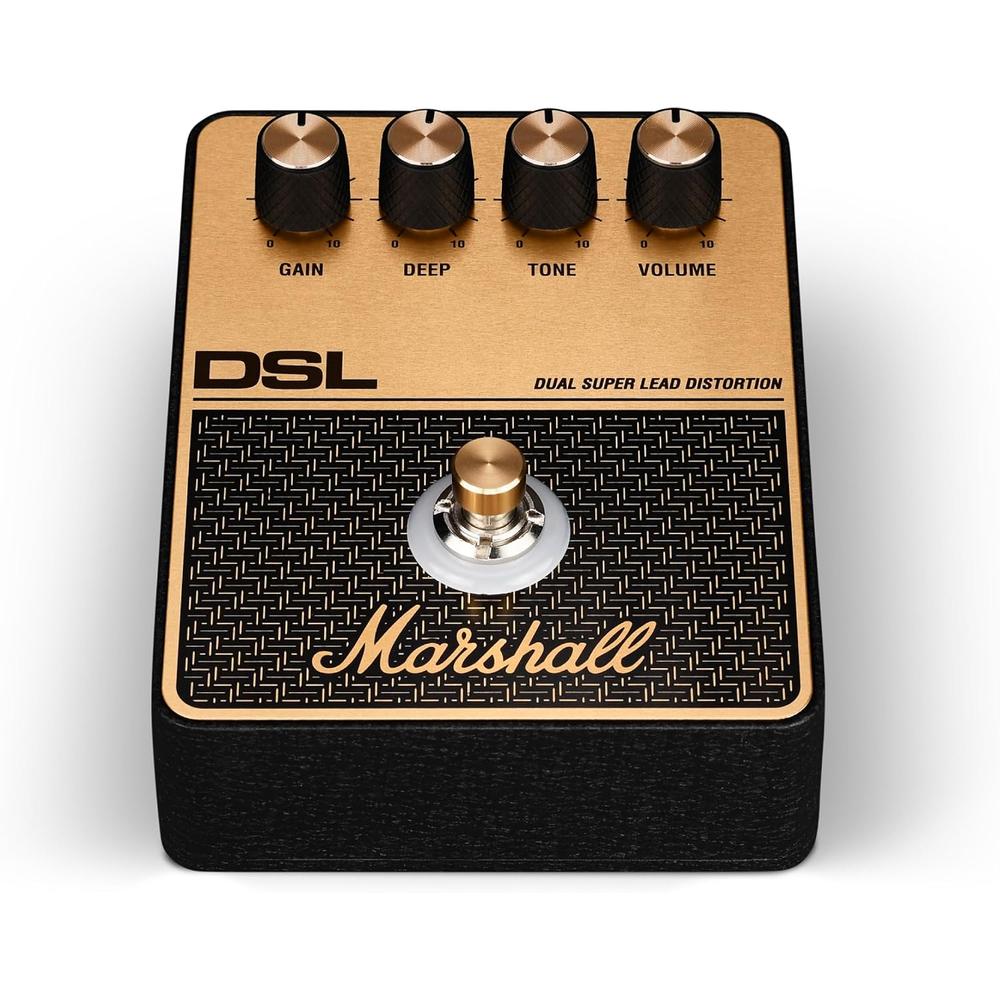 PEDAL DE EFECTO OVERDRIVE DISTORSIÓN DSL MARSHALL | NEGRO Y DORADO