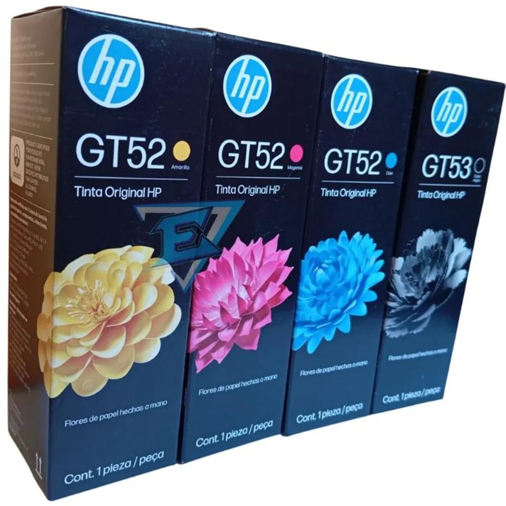 Pack de Tinta HP GT53 Negro GT52 Cian Magenta Amarillo