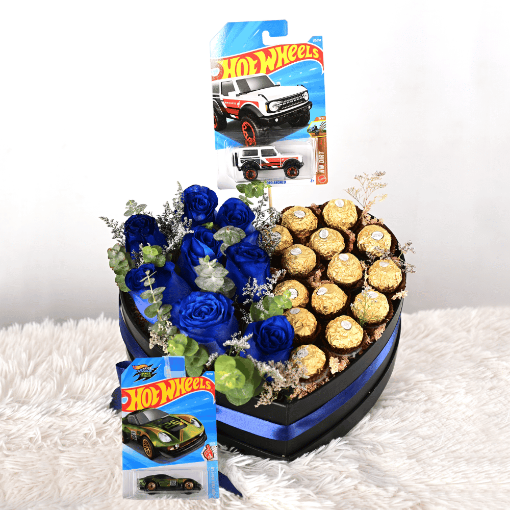 Box corazon Rosas azules - Hotwheels