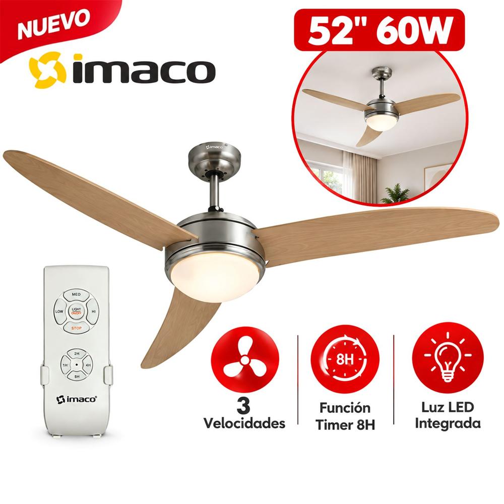 Ventilador de Techo Decorativo con Luz y Control CF5260AC