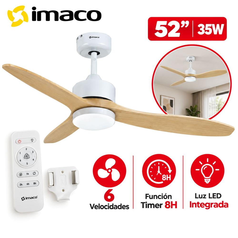 Ventilador de Techo Decorativo con Luz Led y Control CF5235DC