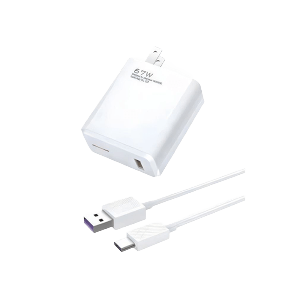 CARGADOR SUPER RAPIDO 67W TIPO C BLANCO