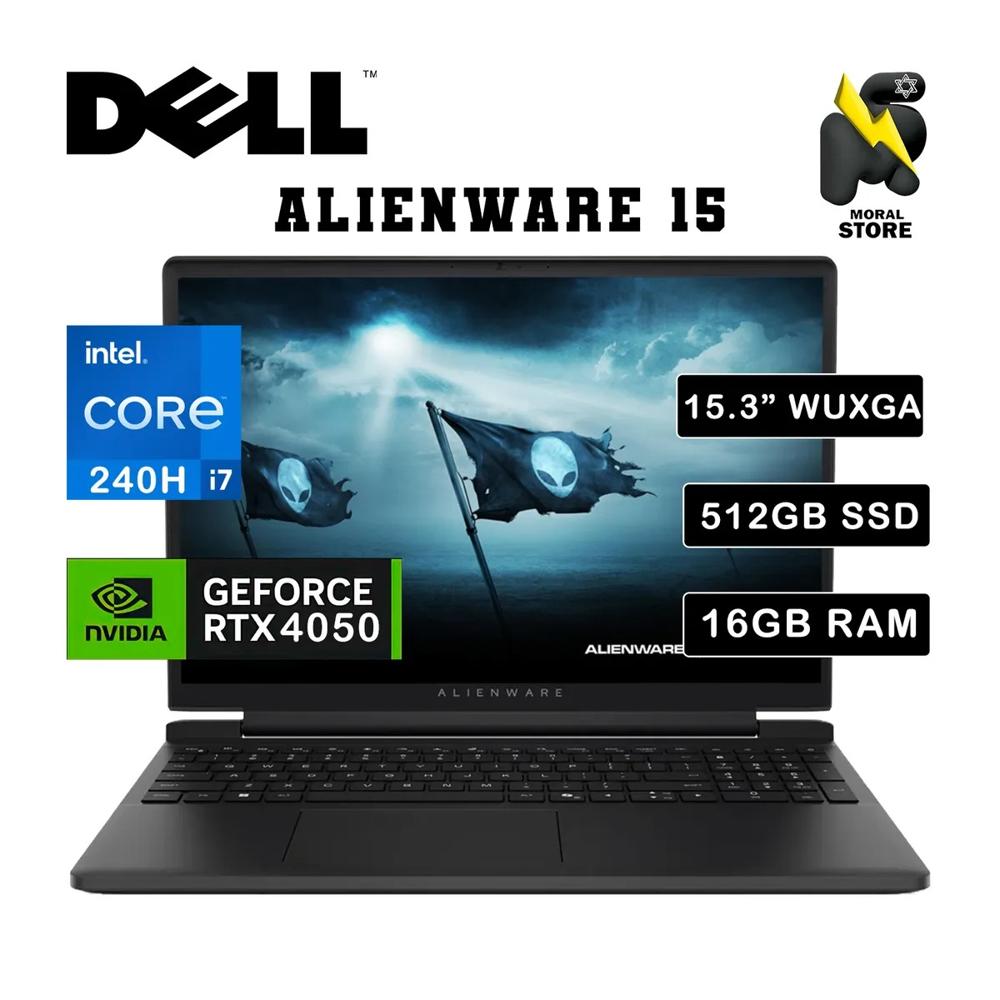 LAPTOP DELL ALIENWARE 15 DA15260  INTEL CORE 7-240H   DISCO 512 GB SSD  16 GB RAM RTX 4050 15.3