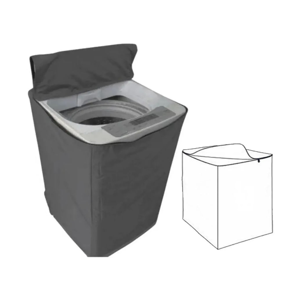 Funda Impermeable Gruesa Para Lavadora 16-22Kg Gris