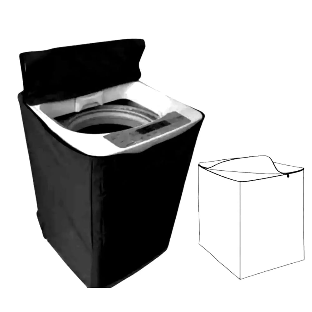 Funda Impermeable Delgada Para Lavadora 10.5 - 15Kg Negro
