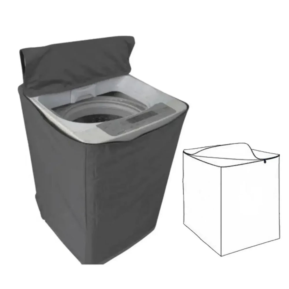 Funda Impermeable Delgada Para Lavadora 10.5 - 15Kg Gris