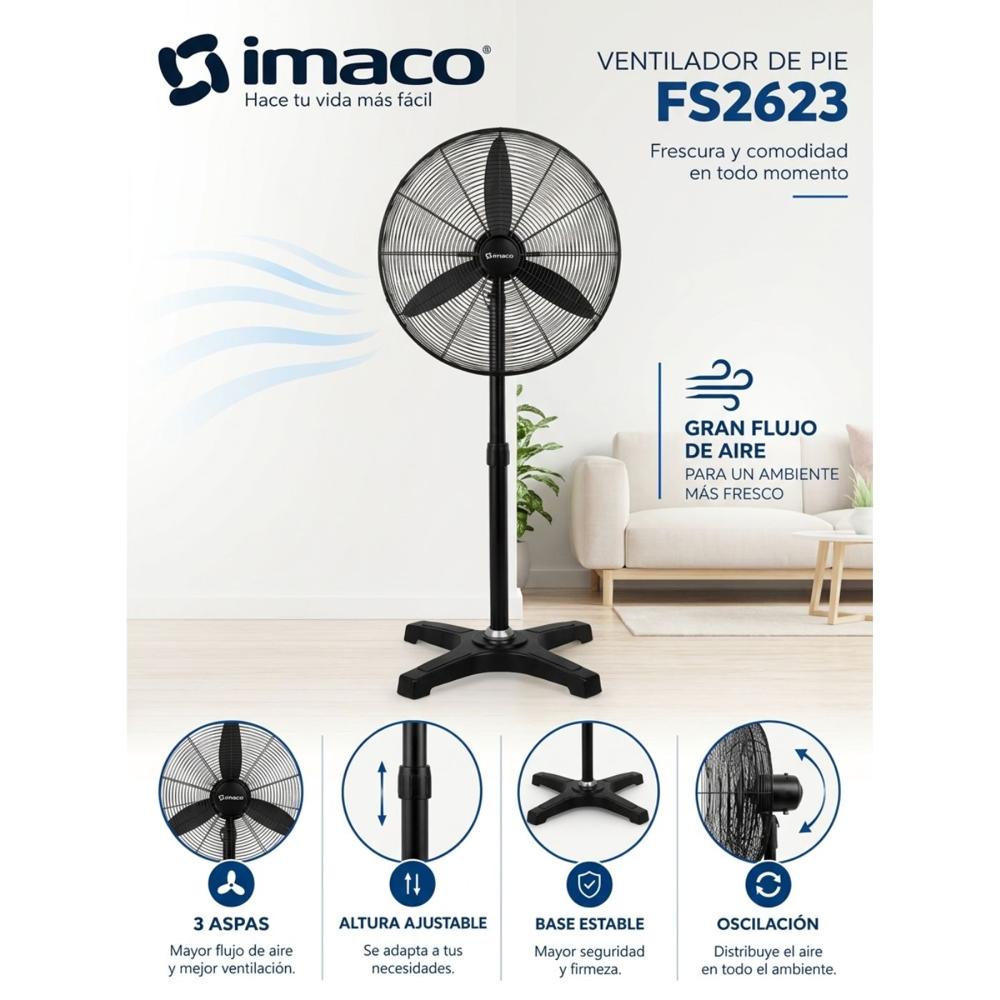 Ventilador Industrial Imaco 26'' Pared y Pedestal  FS2623E