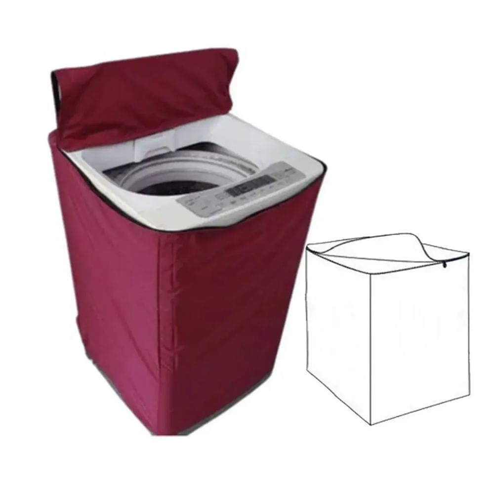 Funda Impermeable Delgada Para Lavadora 10.5 - 15Kg Guinda