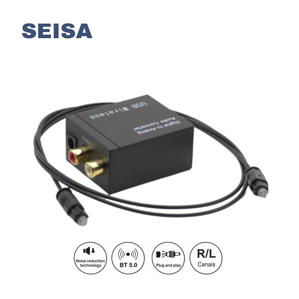 Adaptador Audio SEISA SM-C7852BT Bluetooth a RCA Óptico Coaxial Conversor Digital