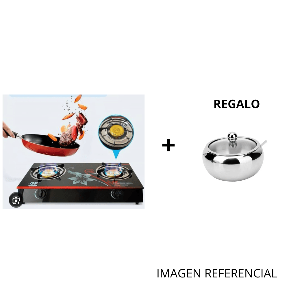 Cocina de mesa a Gas de 2 Hornillas vitrocerámico - REGALO