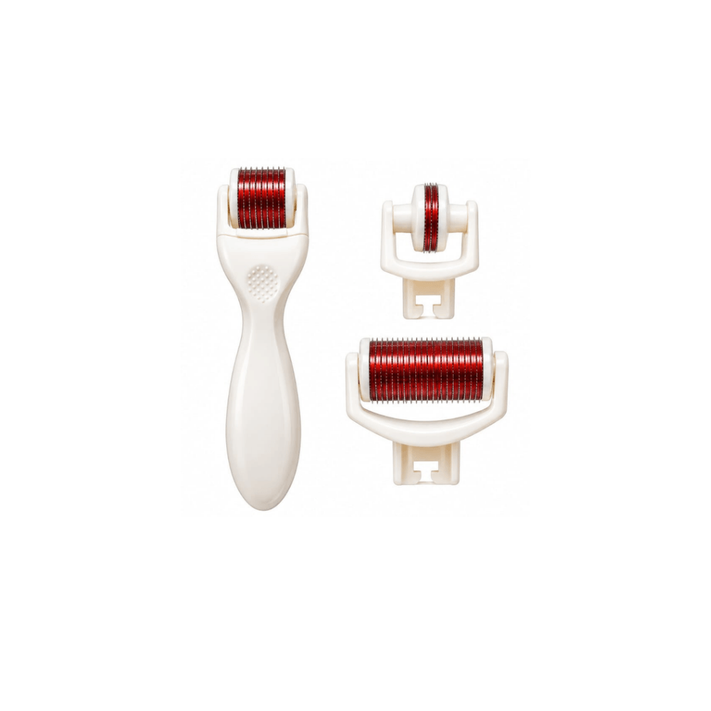 Dermaroller Facial de Titanio Rojo Microneedling