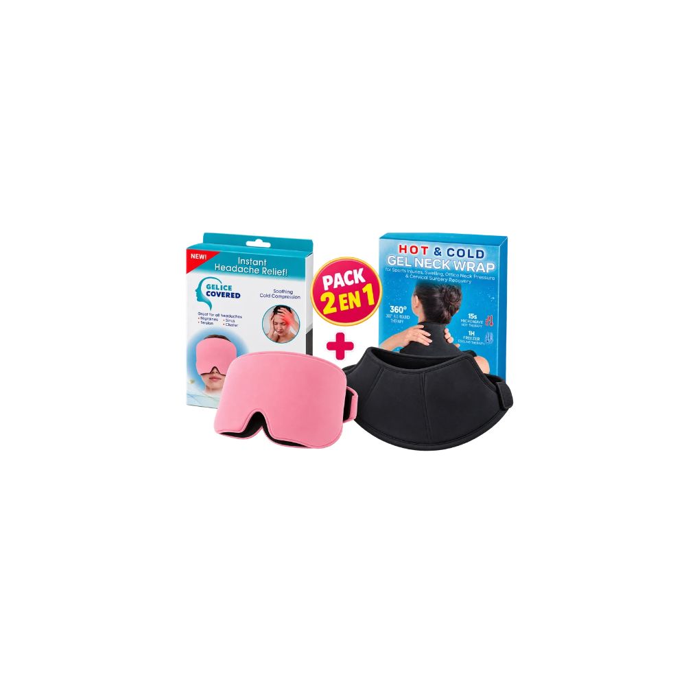 Pack 2 en 1 Gorro de Gel MAS  Cuellera Cervical Frío Calor